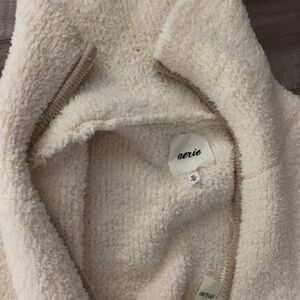 Aerie cozy cream zip up cashmere sweater